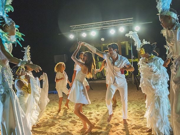 Funk Workshop performing live band music for private events in the Caribbean